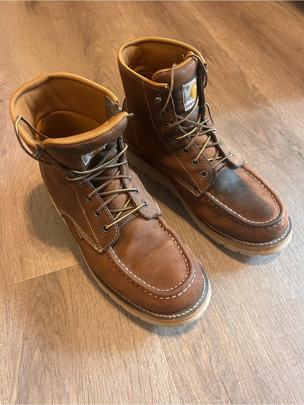 Carhartt Men's 6" Moc Toe Work Boots Brown Safety Toe EH Size 11 M